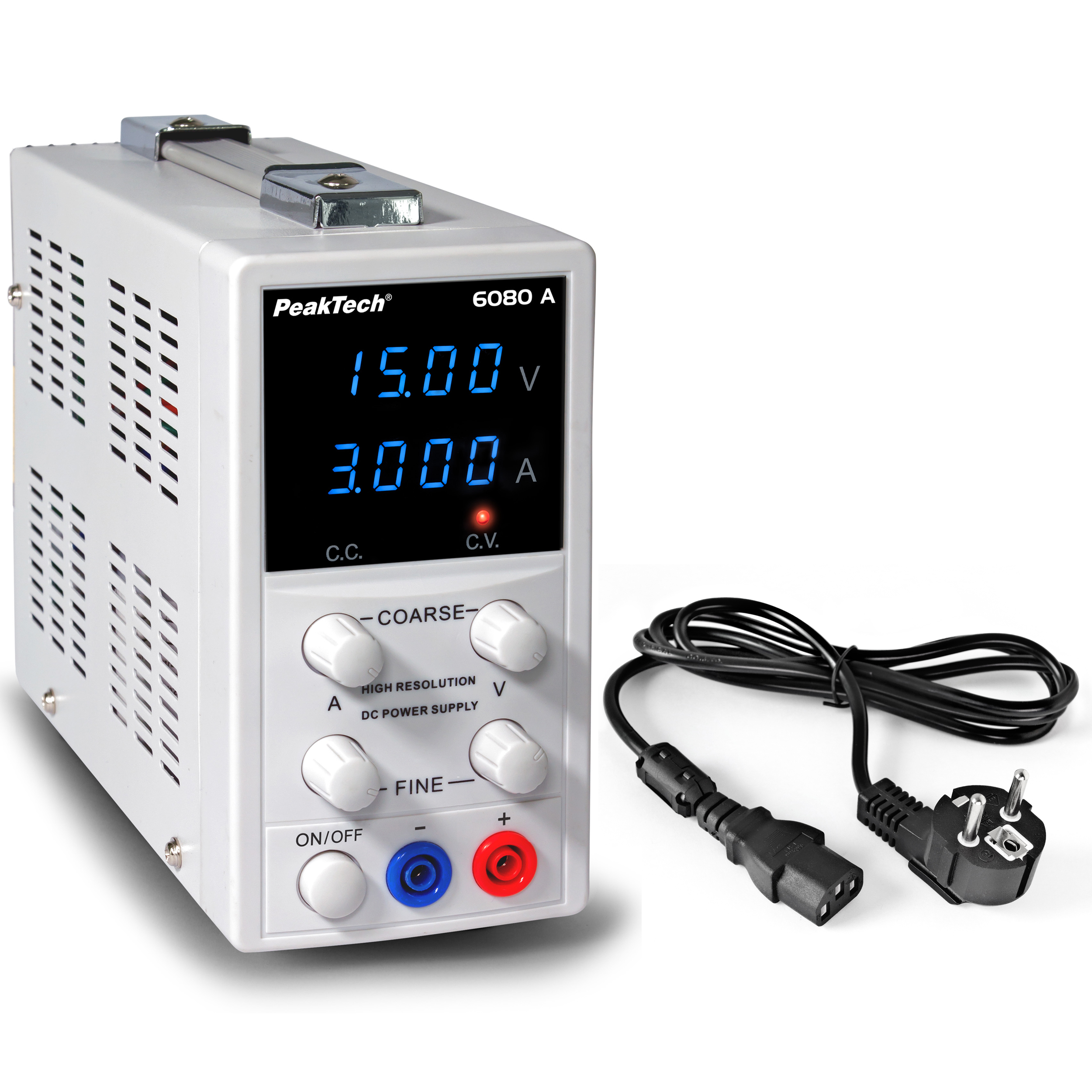 «PeakTech® P 6080 A» Digital Laboratory Power Supply, 0-15 V/0-3 A DC