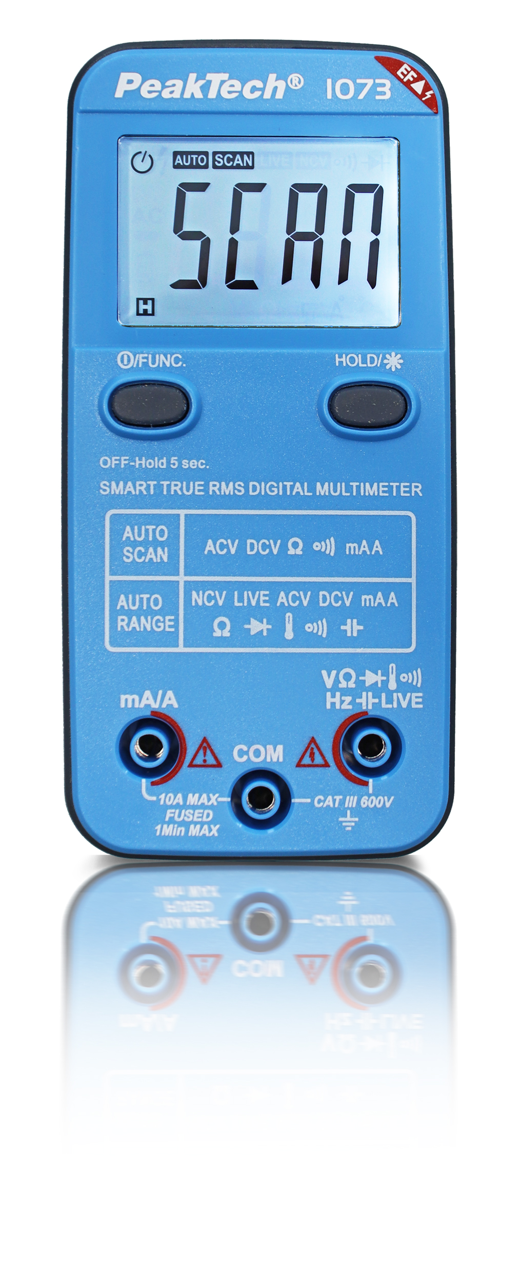 «PeakTech® P 1073» 600V AC/DC Smart-Multimeter mit NCV und Live-Test