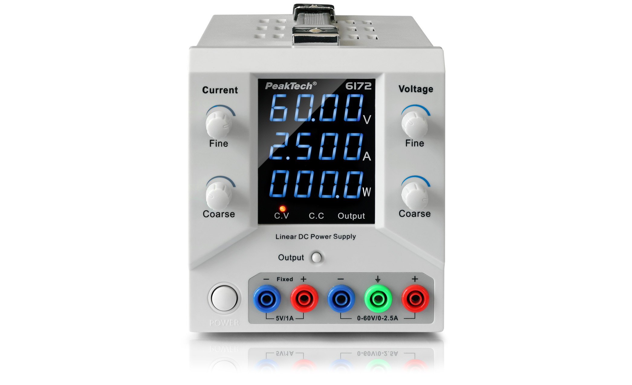 «PeakTech® P 6172» Laboratory power supply 0-60 V / 0-2,5 A DC & USB