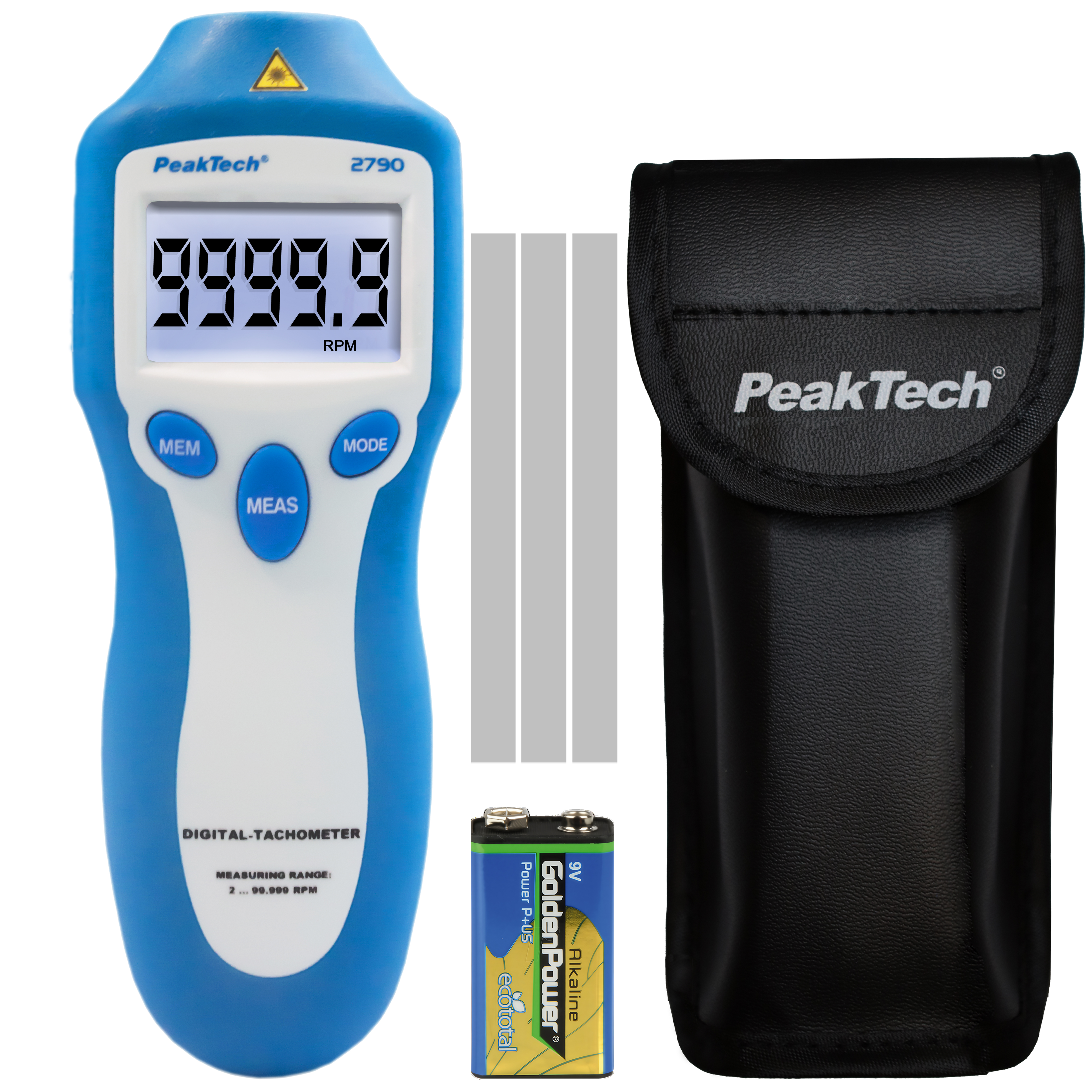 «PeakTech® P 2790» Tachometer, 5-digit 1 ... 99,999 rpm