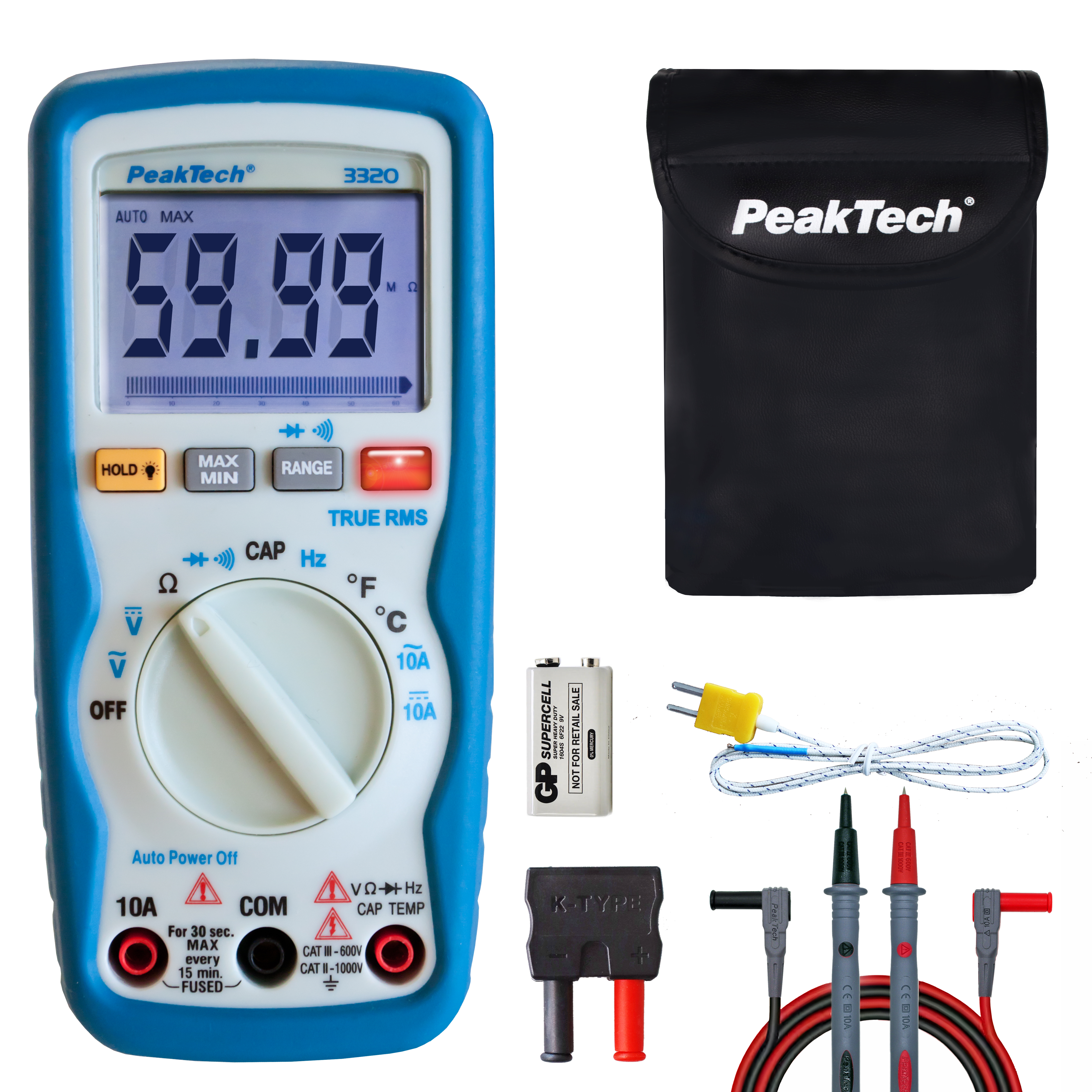 «PeakTech® P 3320» Digital multimeter, 6,000 counts, TrueRMS