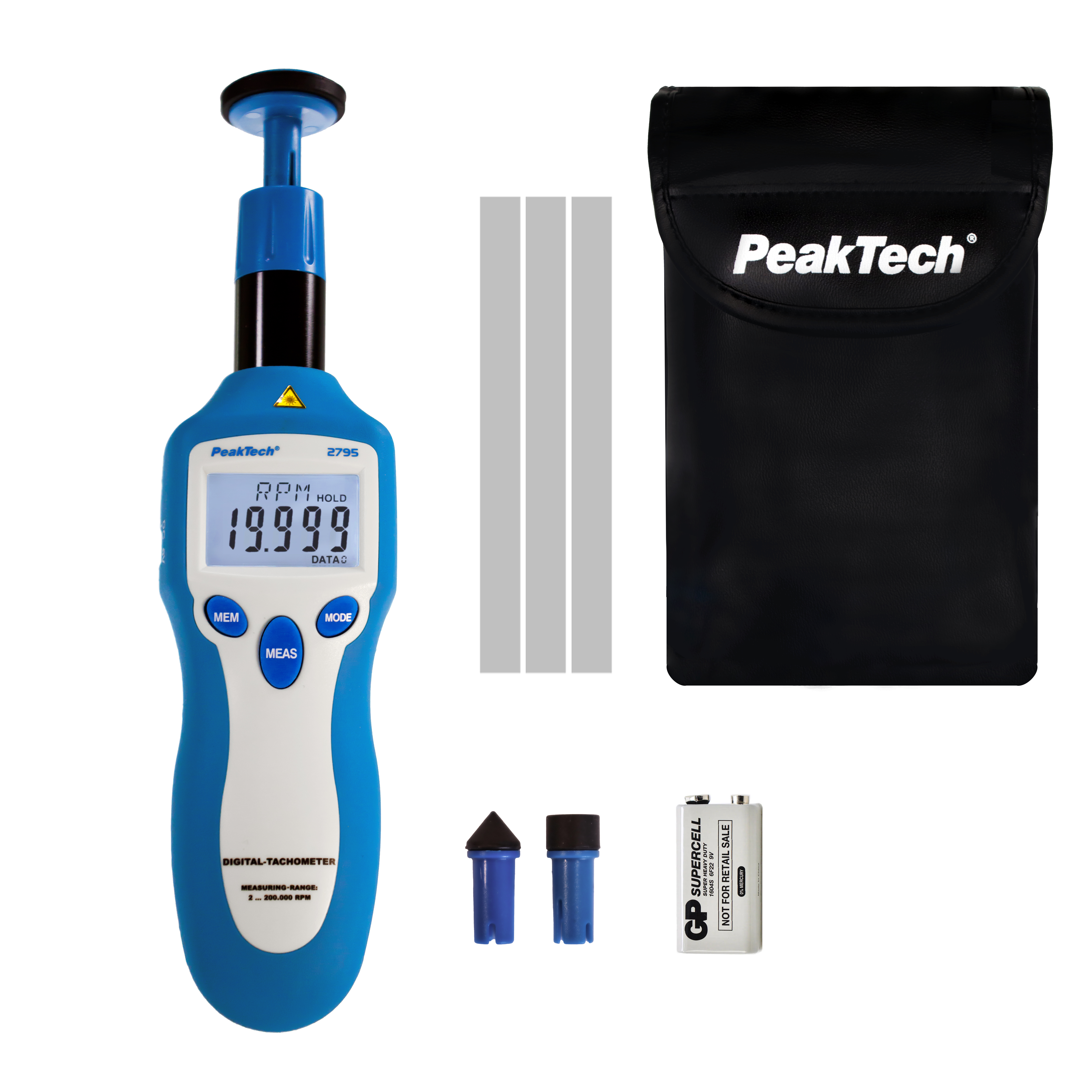 «PeakTech® P 2795» Tachometer photo-contact type with laser