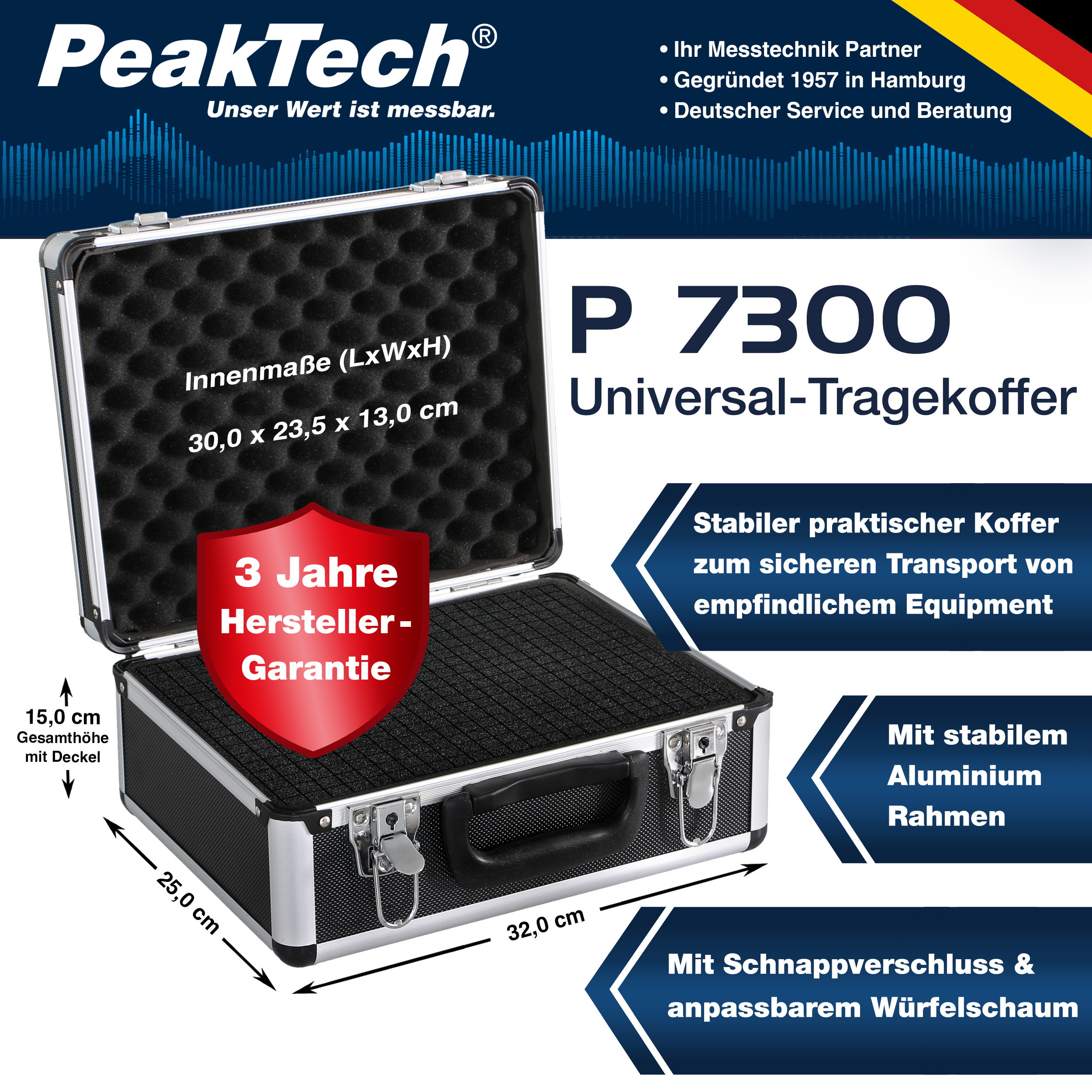 «PeakTech® P 7300» Mallette de transport pour instruments de mesure