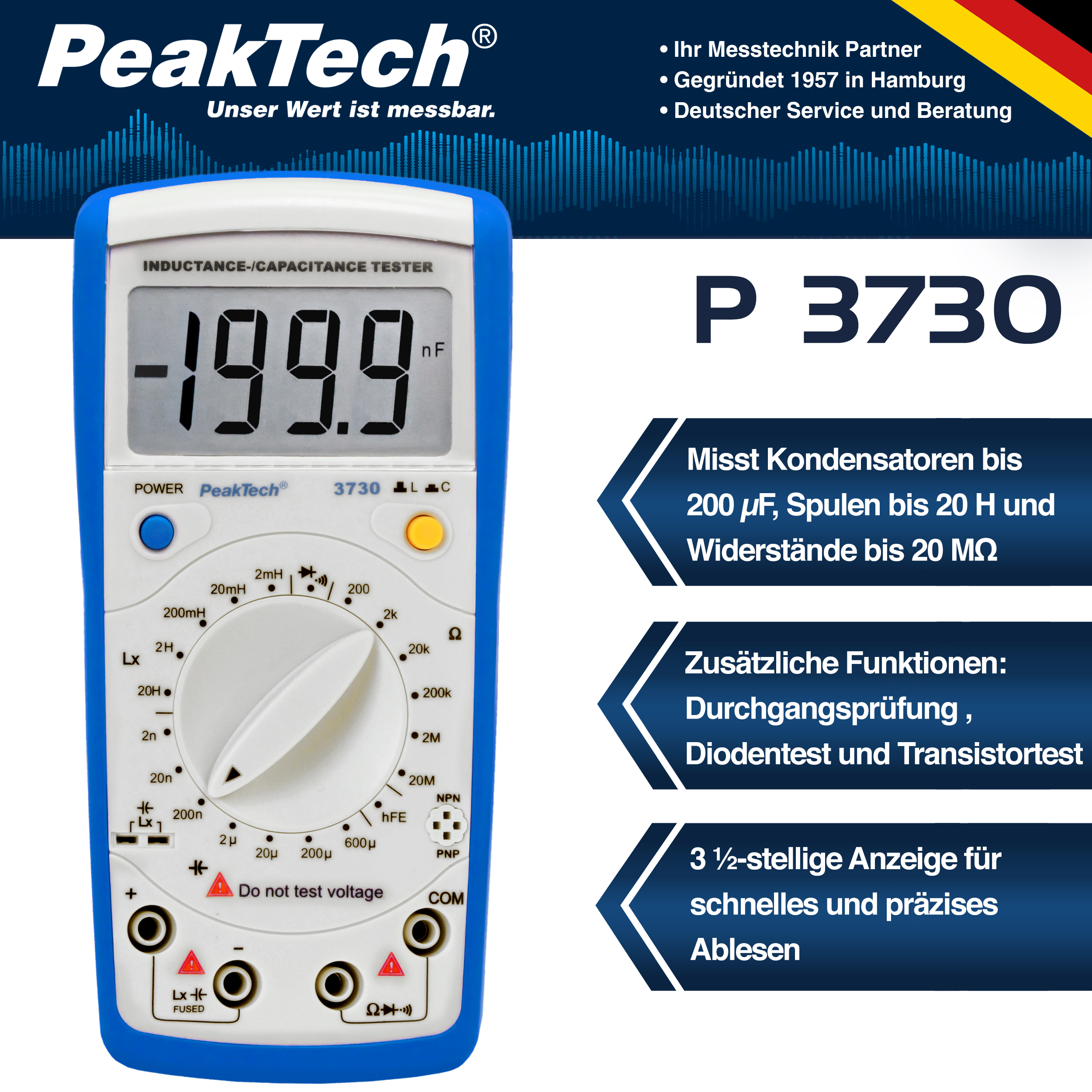 «PeakTech® P 3730» Inductance / capacitance meter