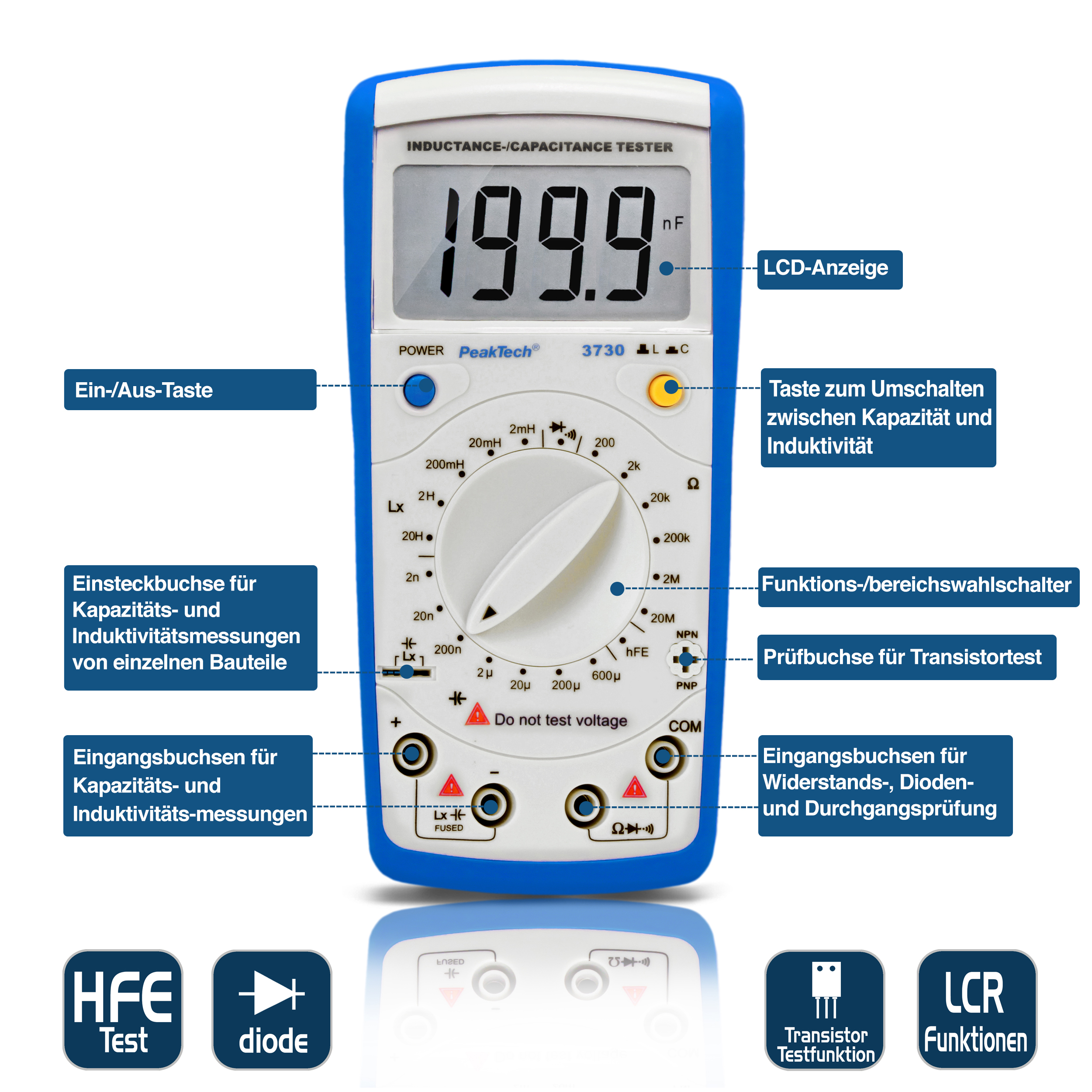 «PeakTech® P 3730» Inductance / capacitance meter