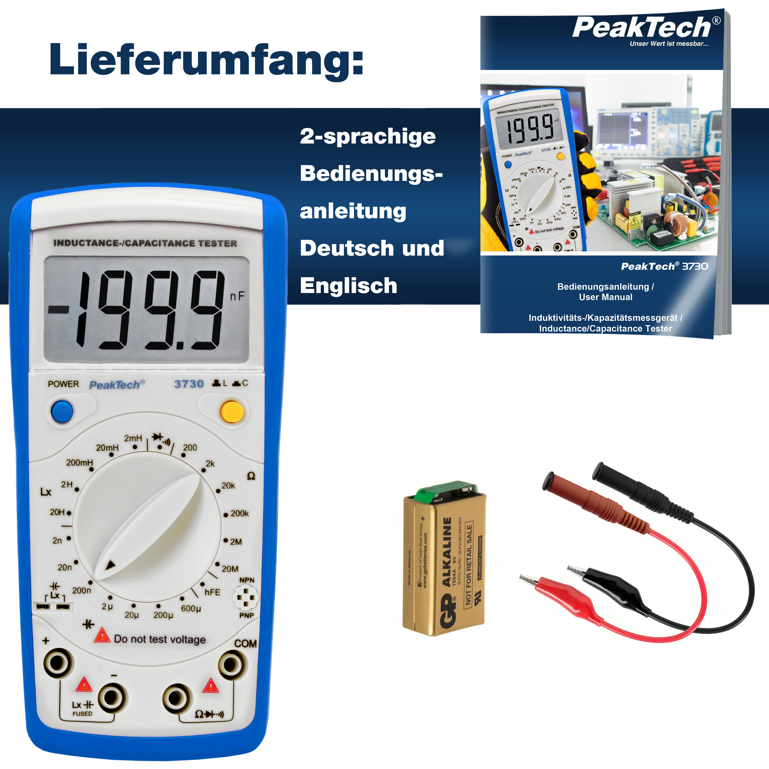 «PeakTech® P 3730» Inductance / capacitance meter