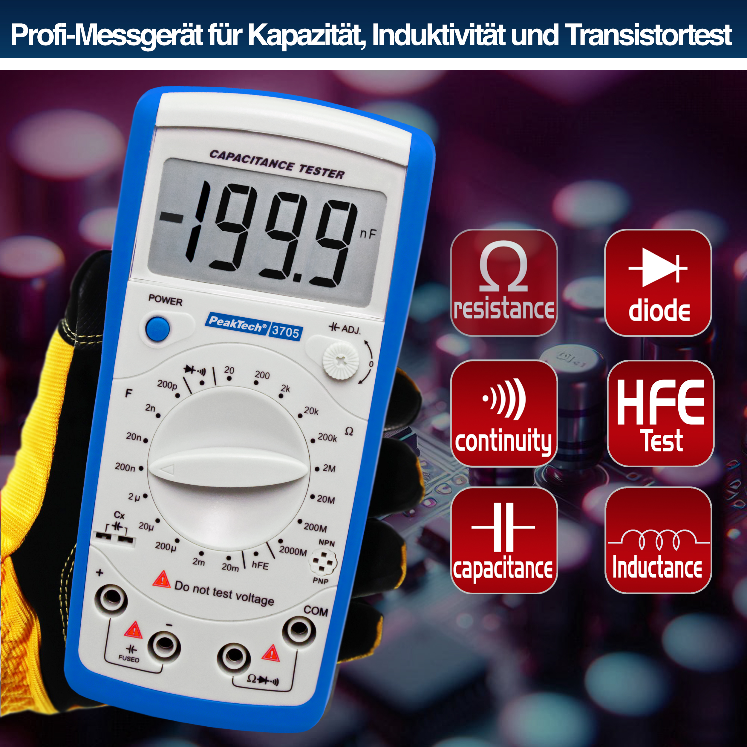 «PeakTech® P 3705» Digital capacitance meter