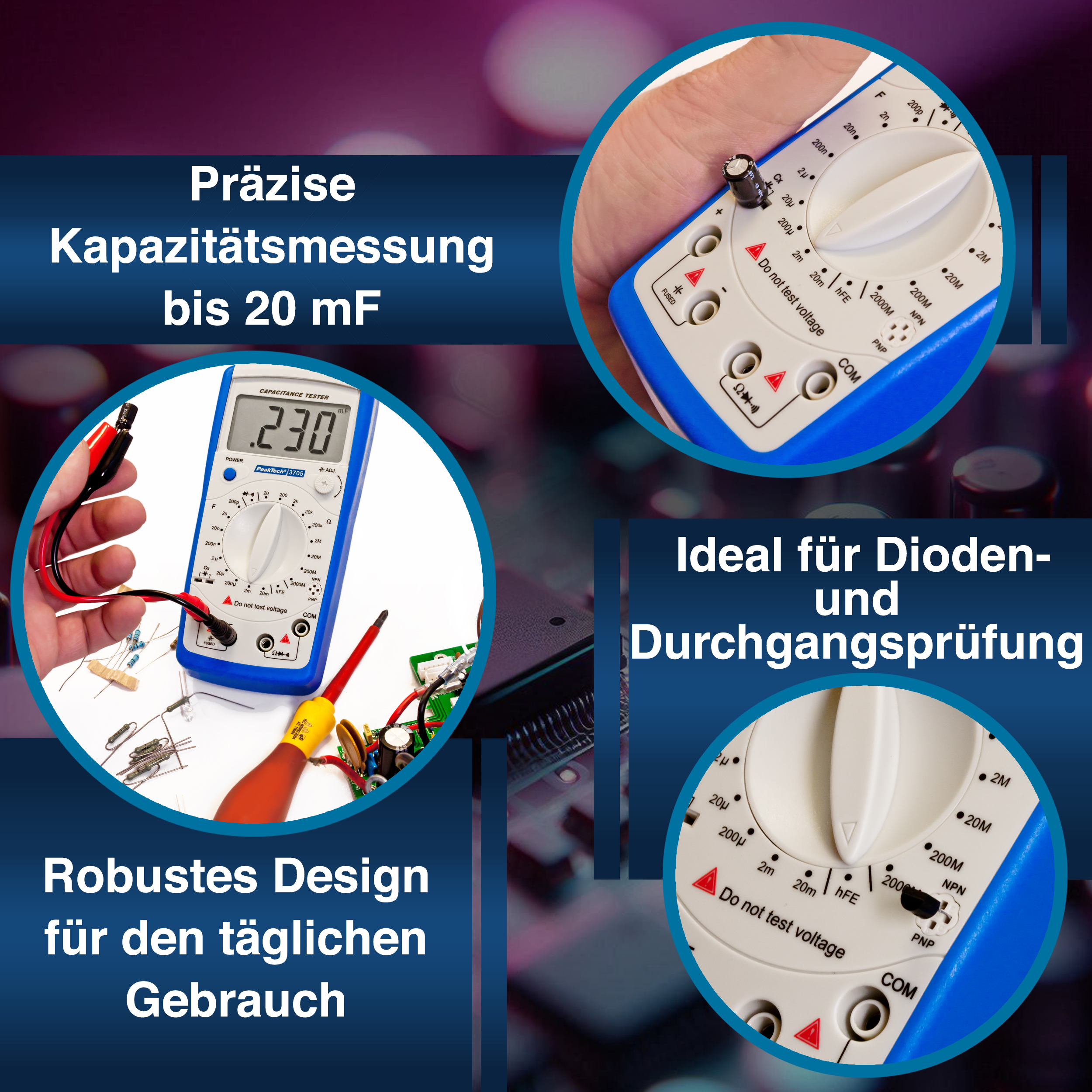 «PeakTech® P 3705» Digital capacitance meter