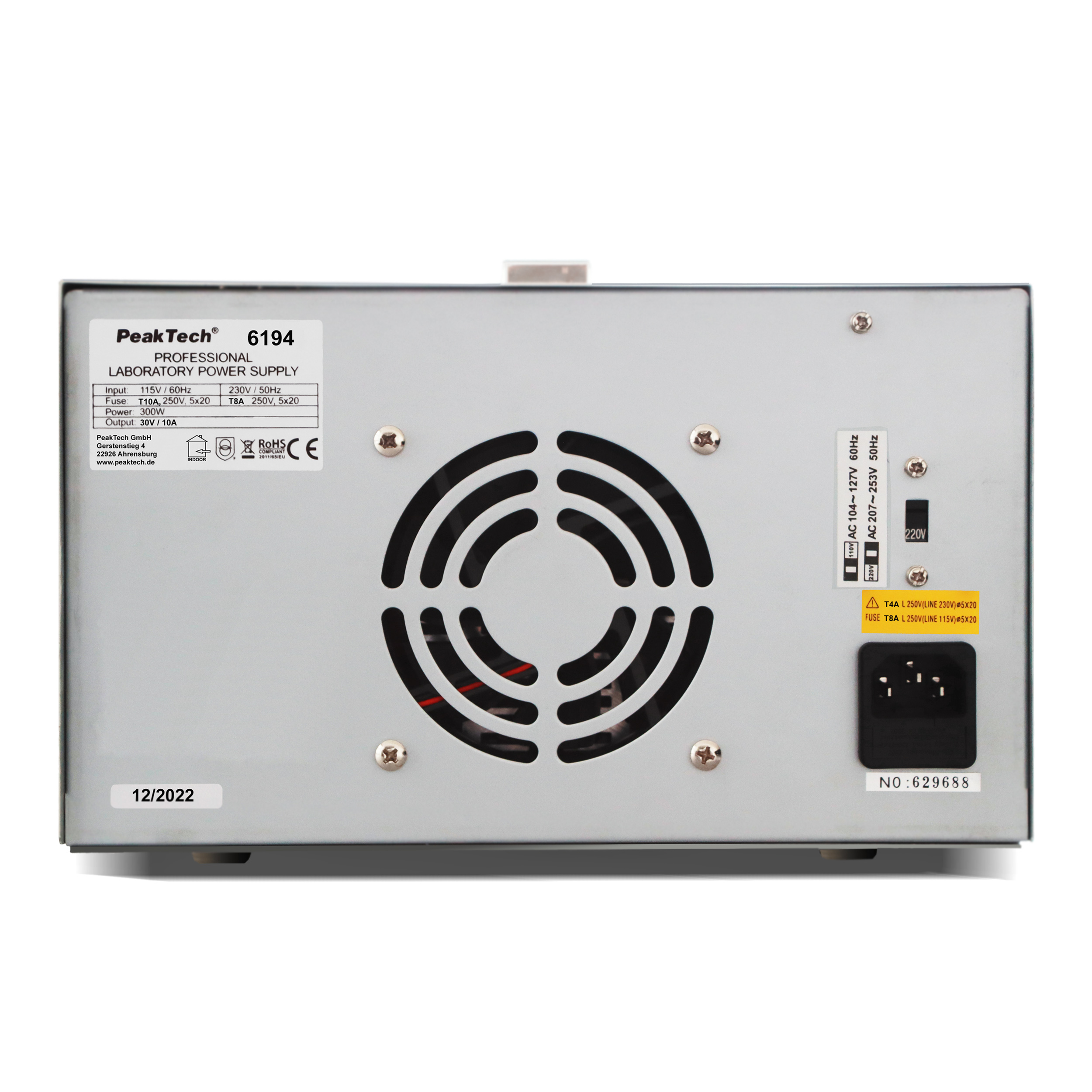 «PeakTech® P 6194» Laboratory power supply 0-30 V / 0-10 A DC