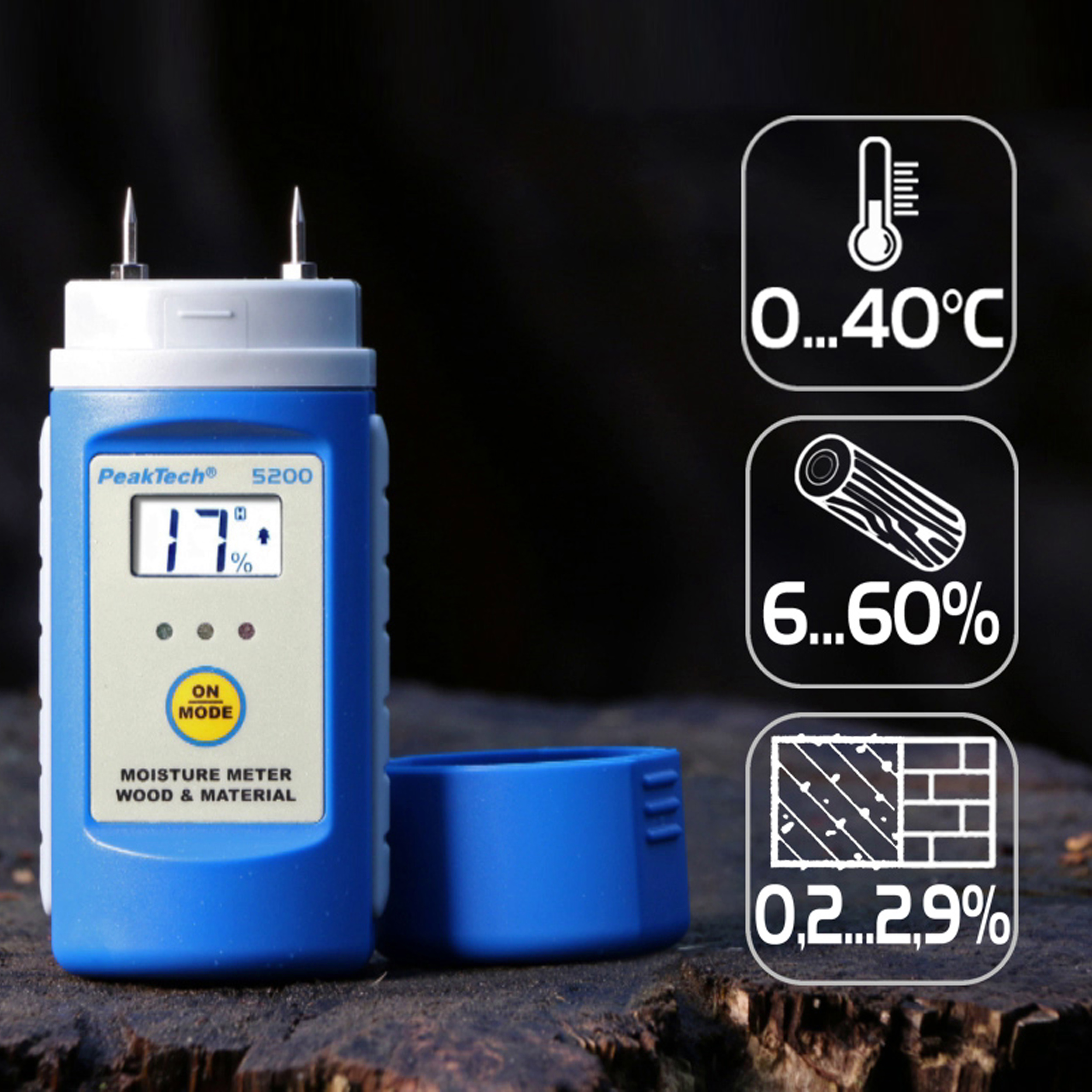 «PeakTech® P 5200» Wood- and Material Moisture Meter