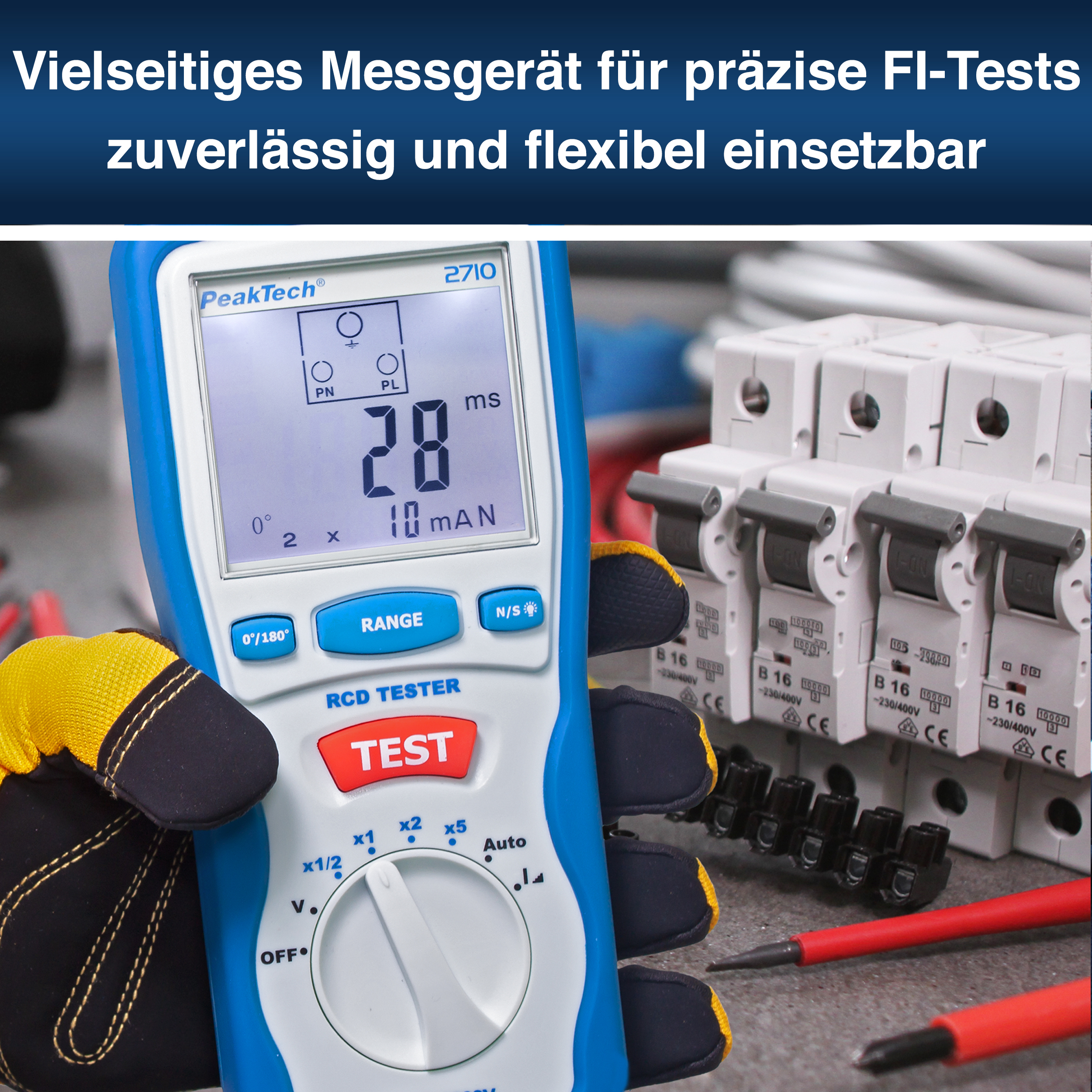 «PeakTech® P 2710» Digital RCD tester