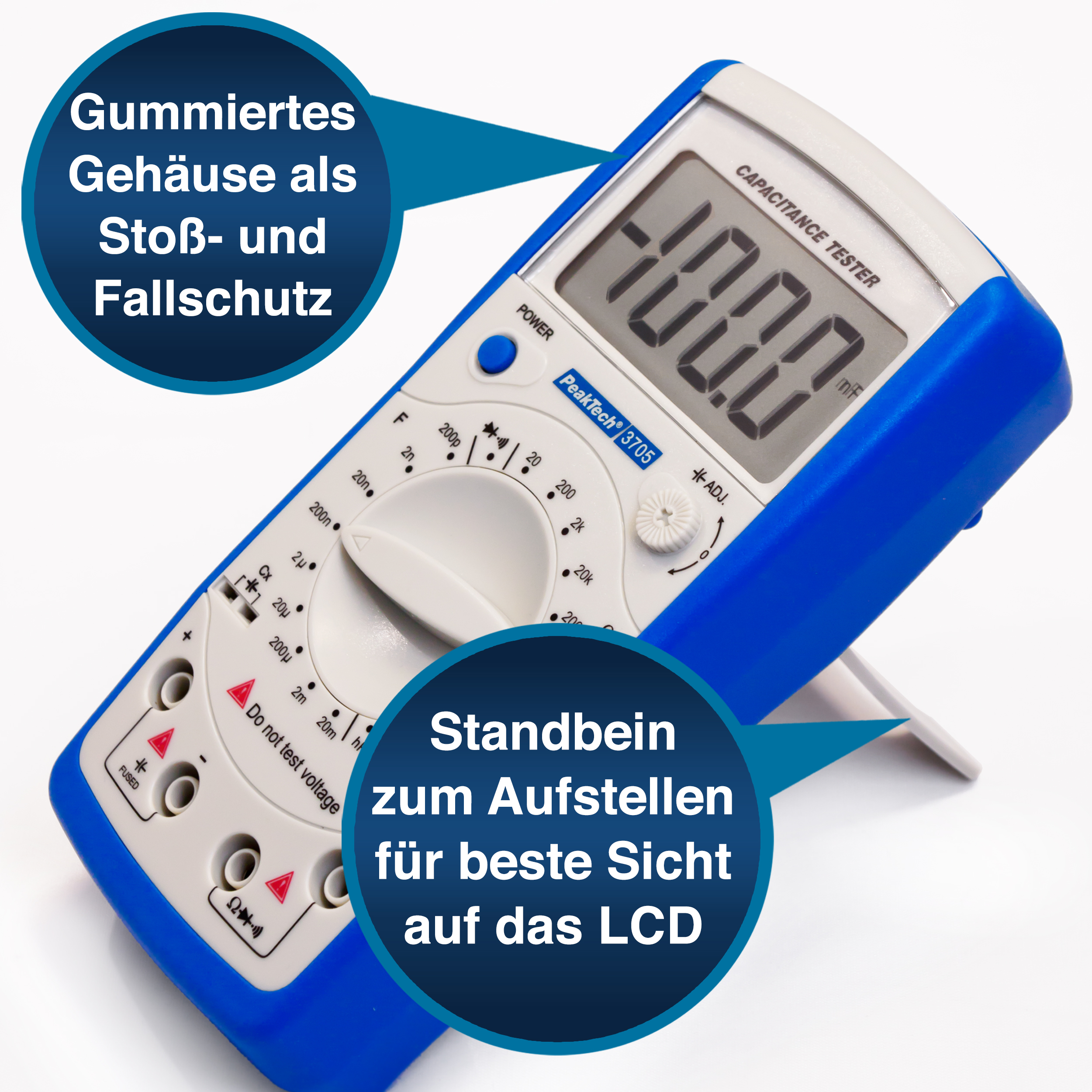 «PeakTech® P 3705» Digital capacitance meter