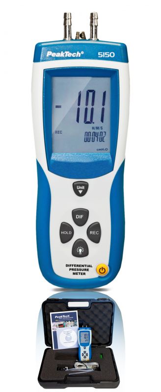 «PeakTech® P 5150» Differential Pressure Meter With USB | P 5150