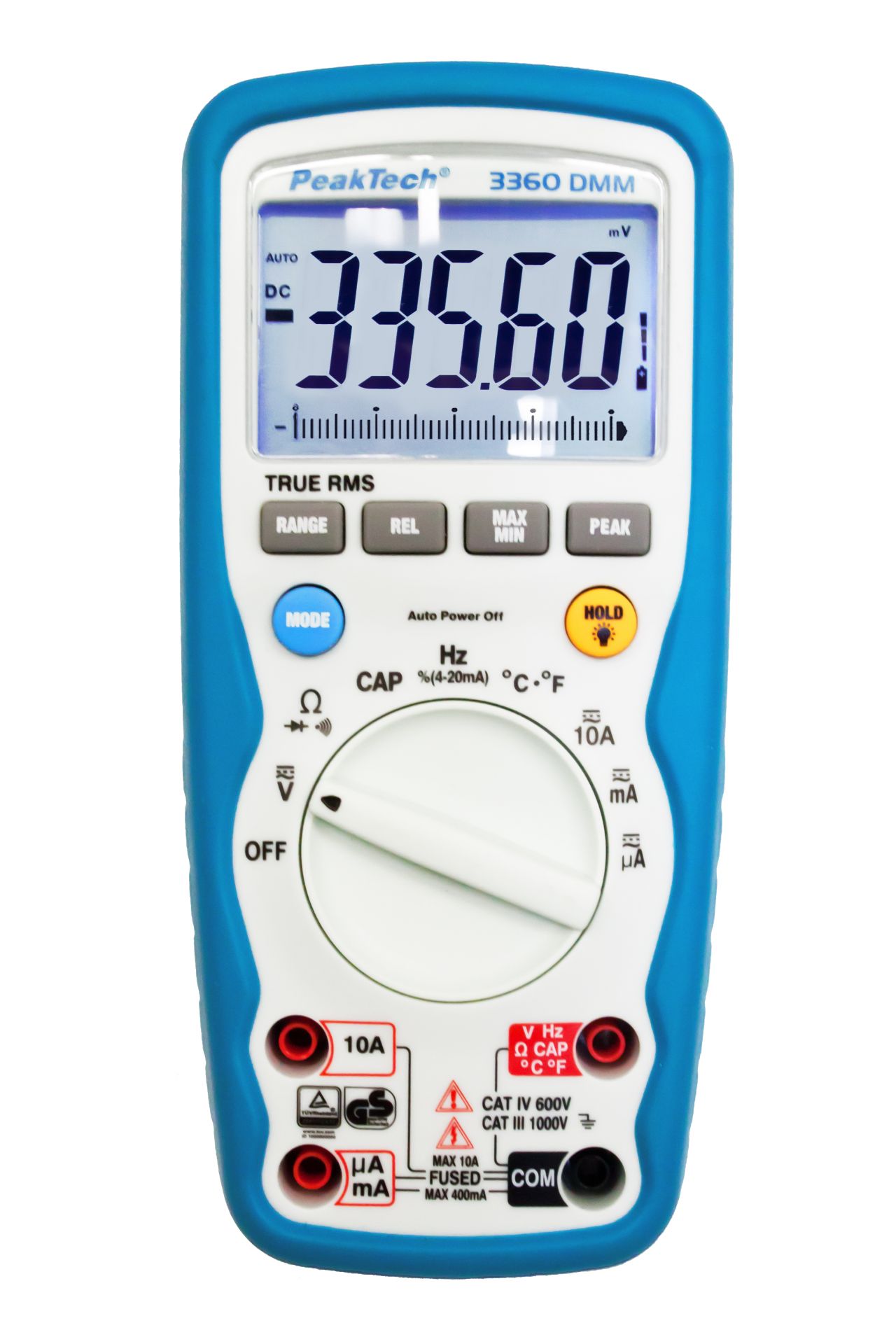 «PeakTech® P 3360» Digital Multimeter, 40,000 Counts, IP67 & TrueRMS ...