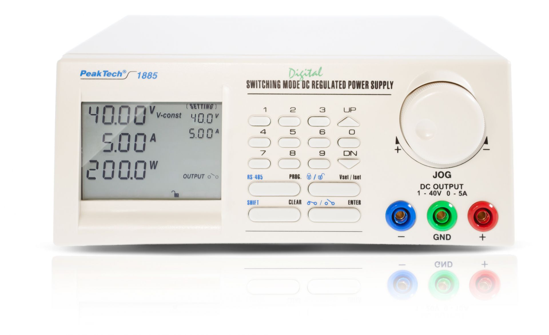 «PeakTech® P 1885» Programmierbares DC Schaltnetzgerät ~ 1 - 40V / 0 - 5A