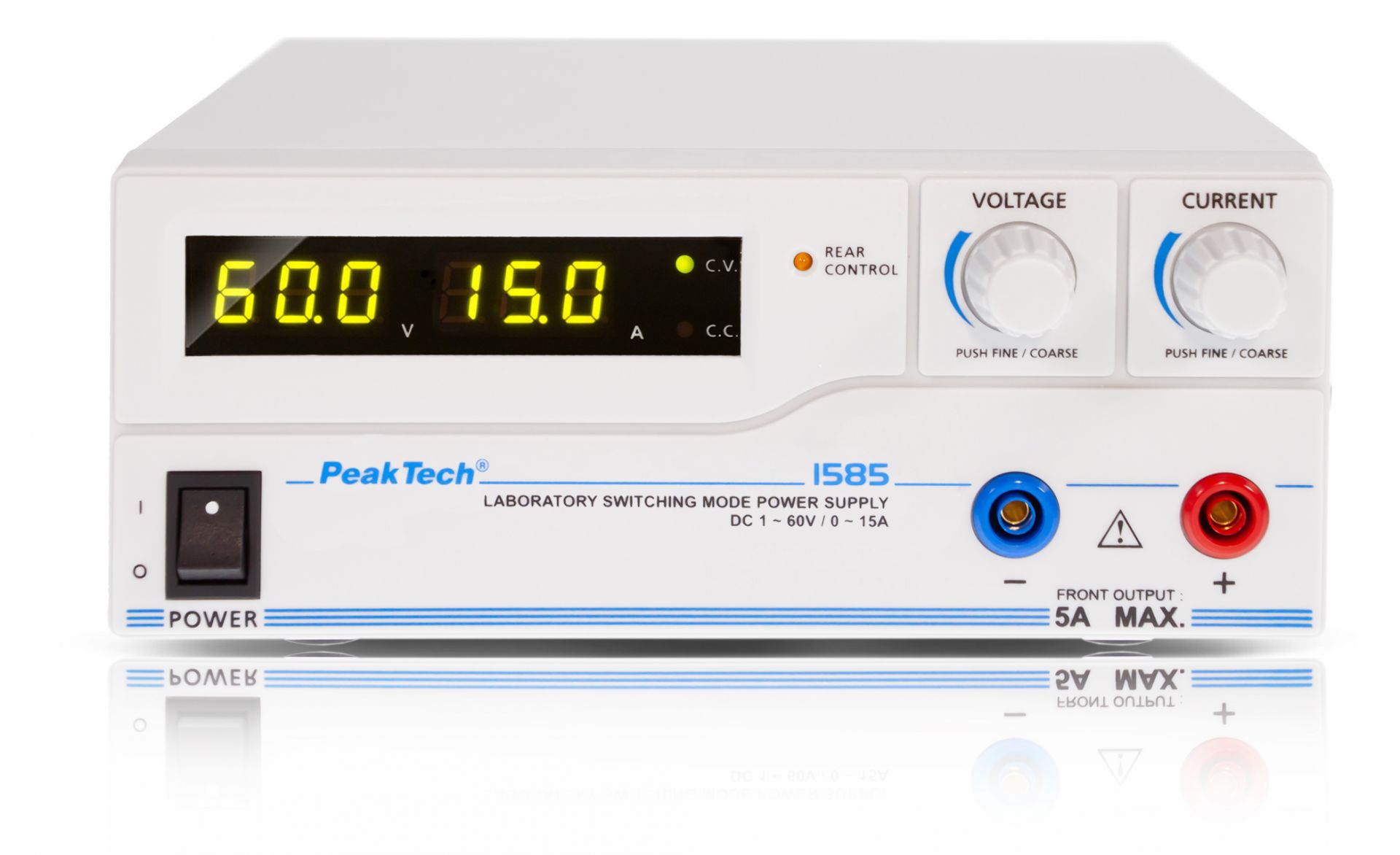 «PeakTech® P 1585» Laboratory Power Supply DC 1 - 60V / 0 - 15A & USB ...